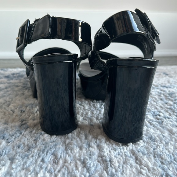 NWOT Jeffrey Campbell Amma platform slingback sandal glossy black size 9 - Picture 9 of 9